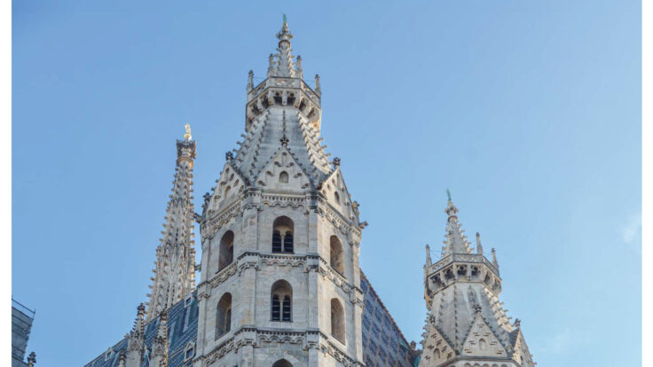 Vereinszeitung Unser Stephansdom 148, Cover, Zu sehen sind die Haidentürme und Westseite des Stephansdoms